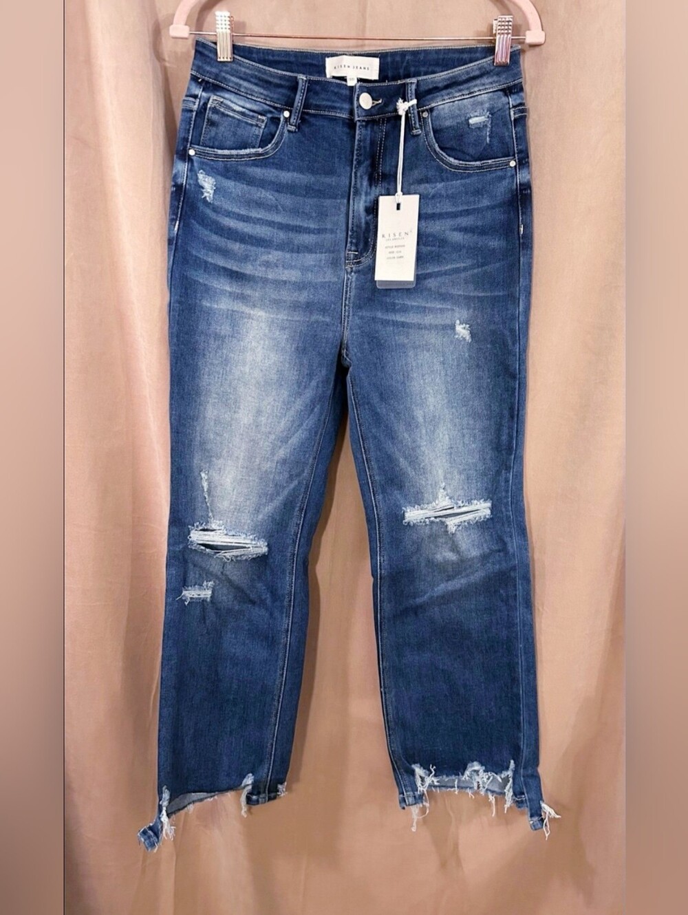RISEN DISTRESSED CROP JEANS